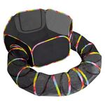 Foodie Puppies Foldable Cats Enclosures Playground Portable Cat Tent with Circle Tunnel and Storage Bag - (Hexa Tunnel) Ideal for Training Indoor Cat Play Tunnel for Cats, Kittens and Small Animals