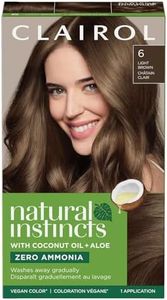 Clairol Natural Instincts Demi-Permanent Hair Dye , 6 Light Brown | Ammonia‑Free, Vegan Hair Color with Coconut Oil & Aloe Vera | Pack of 1