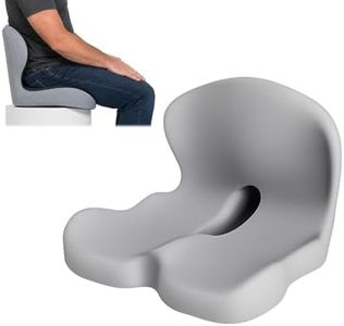 GueYi Orthopedic Seat Cushion – L-Shaped Lumbar Support Memory Foam Comfort for Long Sitting, Ergonomic Support for Office Chair, Wheelchair, Car & Travel (1, Light Gray)