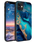 GaoBao for iPhone 11 Case Shockproof, iPhone 11 Phone Case, Slim Fit Glow in The Dark Hybrid Hard PC Back Soft TPU Bumper Protective Anti-Slip Women Men Girls Boys Case for iPhone 11 6.1", Gold/Marble