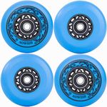 AOWISH 4-Pack Inline Skate Wheels Outdoor Asphalt Formula 90A Aggressive Blades Roller Skates Replacement Wheels with Speed Bearings ABEC 9 and Floating Spacers (Blue, 72mm)