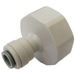 John Guest Reduce connector 1/4" PF (quick connect) x 3/4" BSP Female thread Speed fittings for water filters, reverse osmosis systems, vending machines, Side by side refrigerators