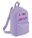 Colourful Alphabet Backpack - Fun Bright Letters Online Youtuber Kids Child Adley Girl Internet Educational Videos Games Rucksack School Bag Gift Present (Lavender, Small)