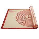 Super Large Non-Slip Silicone Pastry Mat with Measurements 91.4 × 61 cm for Baking Mat, Counter Mat, Dough Rolling Mat, Kneading/Place Mats, Fondant/Pie/Pizza/Bread Mat by Super Kitchen (Red)