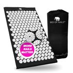 BED OF NAILS Original Acupressure Mat — Premium Acupuncture Mat with 8,820 Nails — Massage Mat for Wellness, Increased Energy, Back Pain Relief, Relaxation, 74 x 41 x 2 cm, Carry Bag, Jet Black