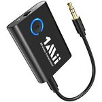 1Mii ML301 Bluetooth 5.3 Transmitter Receiver, Dual Link Wireless Aux Bluetooth Adapter 3.5mm, aptX Adaptive/Low Latency/HD Audio Transmitter for TV, Home Stereo, Headphones, Airplane, Boat, Gym