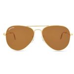 Royaltail Aviator Sunglasses Pilot Shape Golden Frame & Brown Glass, Unisex Square 100% UV Protected | For Men & Women | For Eye Protection, Safety, Party, Styling & Driving