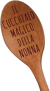 "Il Cucchiaio Magico Della Nonna" Cucchiaio di legno con Incisione laser – Regali Originali per Nonne – Regali da Cucina – Regali per Future Nonne