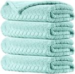 Chumia 4 Pcs Baby Blanket Flannel, Cozy Throw Fuzzy Blanket for Newborn Sherpa Blanket Crib(Lake Green, 24 x 32 Inch)