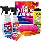 Ultimate Boat Interior Cleaning Kit Boat Cleaner Products Marine Vinyl Protectant Boat Vinyl Cleaner for Boat Seats Wipes & Microfiber Cloths Pontoon Boat Accessories Jetski Car & RV Care Supplies