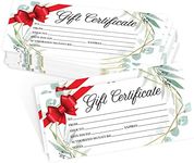 25 4x9 Christmas Gift Certificates For Business Gifts For Clients - Gift Cards For Small Business Gift Certificates Christmas, Blank Gift Certificates For Spa Salon Gift Certificates for Restaurants