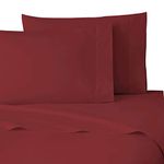 NIM TEXTILE Luxury Soft Sheets 1600 TC Softness Deep Pocket Fitted Sheet 4pc Bed Sheets Set Milano Collection Bedding - Burgundy, Queen