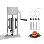 Hakka 7 Lb Sausage Stuffer Commercial, 2 Speed Vertical Sausage Maker Manual Sausage Filler Machine, Stainless Steel