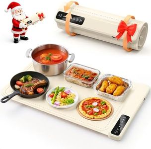 Warming Mat for Food – Electric Warming Tray with 4 Temp Settings & Timer, Portable Rollable Food Warming Mat for Countertop – Ideal Food Warmer for Buffets, Parties, Family Gatherings Use
