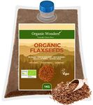 Organic Flaxseeds / Linseeds (1kg) | Delicious Flavour | Great for Energy & Breakfast Bowls | Vegan Superfood | High in Protein by Organic Wonders®