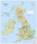 Detailed Physical Map of The British Isles - Size - 100 x 120 cm - Paper Laminated