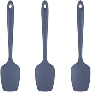U-Taste Silicone Spoon Spatula Set, 600ºF High Heat Resistant Food Grade Flexible Rubber Scraper, Cooking Mixing Baking Kitchen Utensils Set of 3 (Midnight Blue)