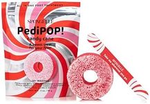 Spongellé Candy Cane Holiday PediPOP! Pedi Buffer & Nail File | All-in-One Pedicure Treatment | Exfoliates, Softens & Cleanses | 30+ Washes | Vegan & Cruelty-Free