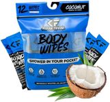 KLEAN FREAK Body 12-Count Wipes - Original Disposable Wipes, Individually Wrapped for the Gym, Workout, Hiking, Travel, and Sport (Coconut)