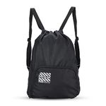 DIVULGE Meteor Polyester Drawstring Rucksack Backpack With Zip Pocket (Black),18 Litres