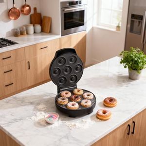 Frafuo Mini Donut Maker Non-Stick Electric Mini Donut Maker Machine - Australia Standard Plug Cook 7 Mini Donuts in Mins, Perfect for Homemade Desserts, Snacks, Breakfast-Australia Plug