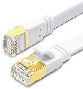 Yauhody CAT 8 Ethernet Cable 30m, High Speed 40Gbps 2000MHz SFTP Flat Internet Cable Network Cable with Gold Plated RJ45 Connector for Router, Modem, PC, Laptop, Gaming, Xbox (Cat 8 Cable White)