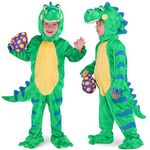 Spooktacular Creations Child Green Dinosaur T-Rex Costume with Toy Dinosaur Egg for Halloween Dress up (Medium (8-10 yrs))