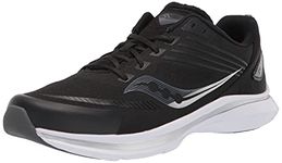 Saucony unisex child Kinvara 12 Sneaker, Black/White, 11 Wide Big Kid US