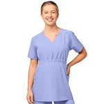 WonderWink Women's Maternity V-Neck Top, Ceil Blue, X-Large