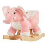 FUNLIO Elephant Baby Rocking Horse for Toddlers 6 Months to 3 Years, Cute & Graceful Pink Elephant Rocker for Baby Girl, Stuffed Plush Ride-on Rocking Animal, Easy to Assemble, CPC & CE Certified