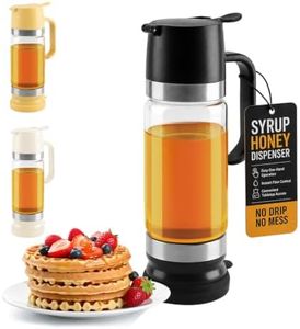 Aelga 12oz No-Drip Honey Dispenser, Glass Honey Pot with Handle