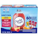 Crystal Light On the Go, 60 Ct. - Variety Pack (Lemonade, Fruit Punch, Raspberry Lemonade, Wild Strawberry) 178g