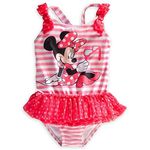 Disney Store Minnie Mouse Girl One Piece Deluxe Swimsuit Size 7/8