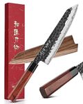 HEZHEN- 8.3” Chef Knife, 3 Layers High Carbon Clad Steel Kiritsuke Knife, Composite Forging Steel, Professional Japanese Kitchen Knife, Redwood Octagonal Handle with Wooden Knife Sheath