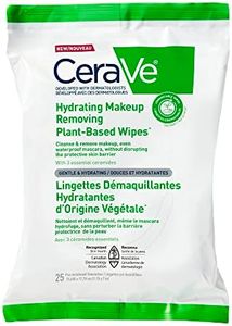 CeraVe Hydrating Makeup Removing Plant-Based 25 Ultra-Gentle Wipes | Cleanses Waterproof Mascara, Hydrates and Removes makeup | With 3 Essential Ceramides | Developped with Dermatologists