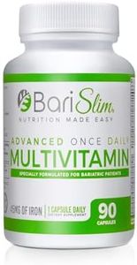 BariSlim Advanced Once Daily Bariatric Multivitamin Capsule - 45 mg of Iron - Bariatric Vitamin for Post Bariatric Surgery Including Gastric Bypass and Gastric Sleeve - 3 Month Supply - 90 Count