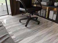 GLSLAND Office Chair Mat, 46" x 55" Premium Tempered Glass Computer Desk Mats Hard Protect Floor, Easy Glide Swivel Chairs Used on Carpet in Home and Office Rectangle Heavy Duty