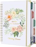 Wedding Planner - Wedding Planner Book and Organizer for the Bride with 5 Tabbed Sections, 9" x 11.9", Hardcover with Metal Corner + 5 Inner Pockets + Sticker + Elastic Closure Band - Floral