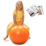 BABYGO® Sensory Peanut Ball for Kids Children | Autism Therapy Calming Development Activities Motor Skills Special Needs | Exercise Book & Pump Included | Anti Burst (55cm, Orange)