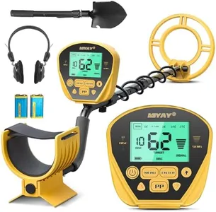 Metal Detector for Adults - Professional Metal Detector Gold and Silver with LCD Display, High Accuracy Pinpoint 5 Modes, 10" Coil Lightweight Metal Detector Stem Adjustable to 60.2"