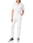 Dickies Women's Short Sleeve Flex Coverall Pants, White, Large