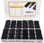 Twippo Heat Shrink Tubing Kit 355pcs - 3:1 Dual Wall Adhesive Lined - Electrical Waterproof Industrial Heat-Shrink Tubing Terminals- Marine Grade Wire Connector Shrink Wrap Tube - 3.15" Length - Black