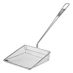 COARSE MESH SKIMMER LONG HANDLE SQUARE FISH SCOOP SHOVEL STAINLESS STEEL