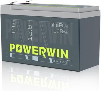 POWERWIN 12V 10Ah Battery BT10 LiFePO4 Battery UPS Backup Deep Cycle 128Wh Built-in BMS 4000+ Cycles for Solar Generator,Off-Grid Application ，Electric Toys， Emergency Power