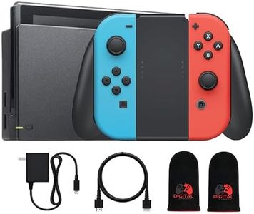 V2 Model Switch Console with Neon Red and Neon Blue Joy‑Con - 1 Year Warranty - Comes with Dock + High Speed HDMI Cable + Finger Sleeves (Renewed)