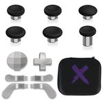 eXtremeRate 13 in 1 Component Pack Kit for Xbox Elite Series 2 Controller, 6 Metal Thumbsticks & Adjustment Tool, 2 D-Pads, 4 Paddles for Xbox Elite Series 2 Core Controller - Metallic Silver