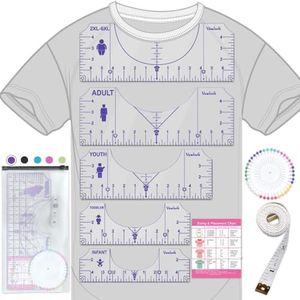 Tshirt Ruler Guide for Vinyl Alignment T Shirt Ruler to Center Designs T-Shirt Alignment Tool for Embroidery Logo Vinyl Placement Tee Shirt Guide Ruler for Heat Press Tshirt Printing Guide Set