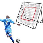 Soccer Rebounder Net Football Kids Volleyball Rebound Nets Kickback Aid Target Goal Soccer Training Equipment for Children Garden Outdoor (Black (120x120cm))