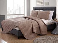 VCNY Home Quilt Set Nina Collection, Full/Queen, Taupe