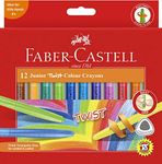 Faber-Castell Junior Triangular Twist Crayon, Asstd 12 Pack, (21-010036)